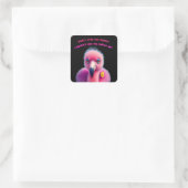 Funny Flamingo beledigen Humor koffie Vierkante Sticker (Tas)