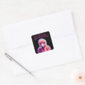 Funny Flamingo beledigen Humor koffie Vierkante Sticker (Envelop)
