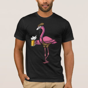 Funny Flamingo Bird Drink Beer Party T-shirt