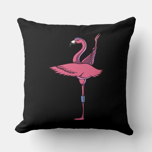 Funny Flamingo Bird Yoga Workout Kussen (Voorkant)