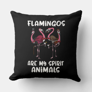 Funny Flamingo Birds Spirit Animal Kussen