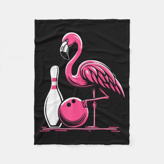 Funny Flamingo Bowling N Bowl Bowler Fleece Deken (Voorkant)