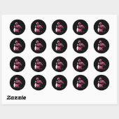 Funny Flamingo Bowling N Bowl Bowler Ronde Sticker (Vel)