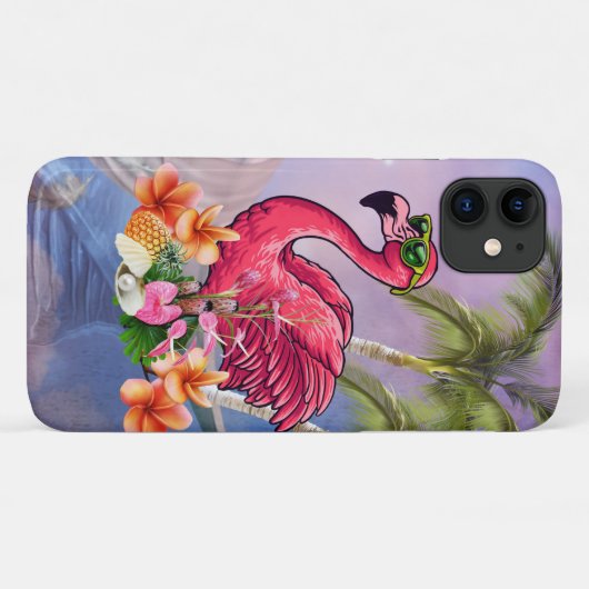 Funny flamingo Case-Mate iPhone case (Achterkant (horizontaal))