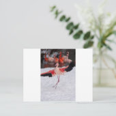 Funny Flamingo danst flamenco Briefkaart (Staand voorkant)