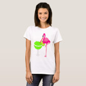 Funny Flamingo Drink een Margarita T-shirt (Voorkant volledig)