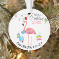Funny Flamingo Family 2020 Covid kerstboom