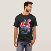 Funny Flamingo Float Bandana Koe Verre T-shirt (Voorkant volledig)