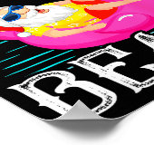 Funny Flamingo Float Santa Claus Christmas At The  Poster (Hoek)