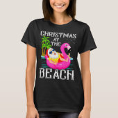 Funny Flamingo Float Santa Claus Christmas At The T-shirt (Voorkant)