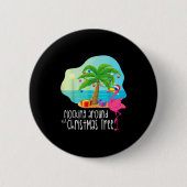 Funny Flamingo Flocking Around The Christmas Tree Ronde Button 5,7 Cm (Voorkant)