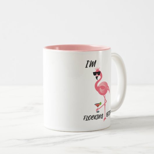 Funny Flamingo Flocking ReDED Gift Coffee Mok (Voorkant rechts)