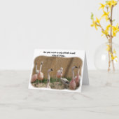 Funny Flamingo Friend Wenskaart Kaart (Gele Bloem)