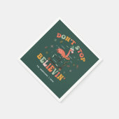 Funny Flamingo | Gepersonaliseerde kerstvakantie Servet (Hoek)