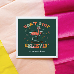 Funny Flamingo Gepersonaliseerde kerstvakantie Servet