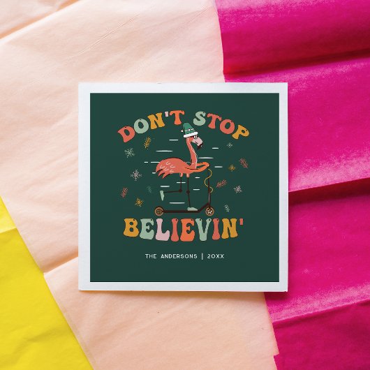 Funny Flamingo | Gepersonaliseerde kerstvakantie Servet