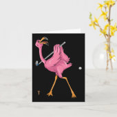 Funny Flamingo Golfing Flamingo Golf Flamingo Play Kaart (Gele Bloem)