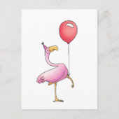 Funny Flamingo Happy Birthday – Cute Pink Bird Briefkaart (Voorkant)