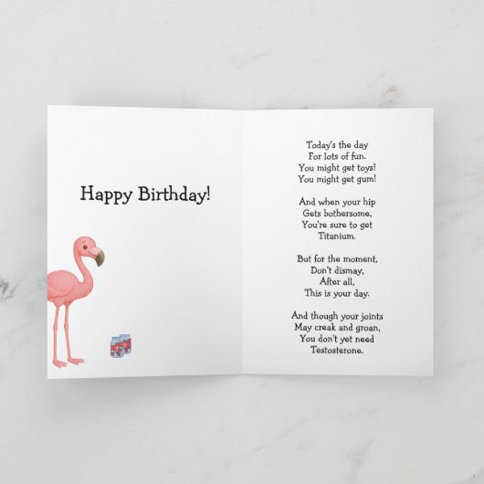 Funny Flamingo Hip Age Burn Kaart (Binnen)