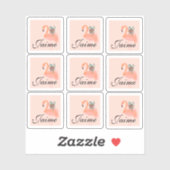 Funny Flamingo Holding Planten Lijst Sticker (Vel)