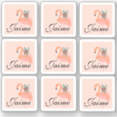 Funny Flamingo Holding Planten Lijst Sticker (Voorkant)
