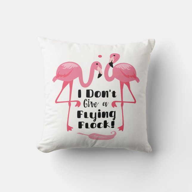 Funny Flamingo Humor - Het kan me geen vliegende k Kussen (Voorkant)