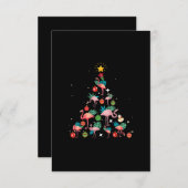 Funny Flamingo kerstboom Informatiekaartje (Voorkant / Achterkant)