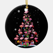 Funny Flamingo kerstboom Keramisch Ornament (Voorkant)
