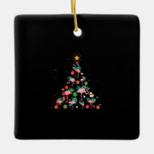 Funny Flamingo kerstboom Keramisch Ornament (Voorkant)