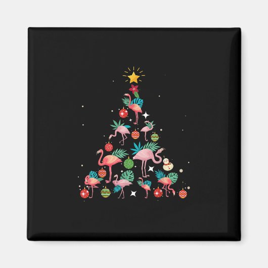 Funny Flamingo kerstboom Magneet (Voorkant)