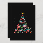 Funny Flamingo kerstboom Save The Date (Voorkant / Achterkant)