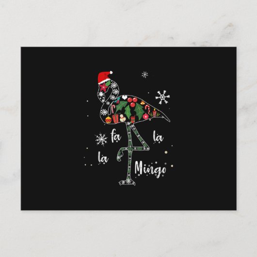 Funny Flamingo Kerstmis Briefkaart (Voorkant)