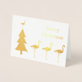 Funny Flamingo Kerstmis Folie Kaarten