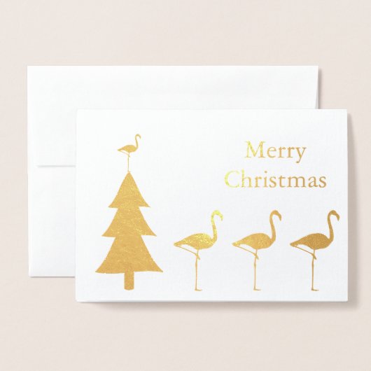 Funny Flamingo Kerstmis Folie Kaarten (Voorkant met envelop)