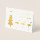Funny Flamingo Kerstmis Folie Kaarten (Voorkant)