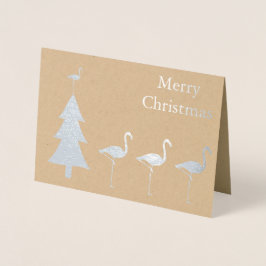 Funny Flamingo Kerstmis Folie Kaarten