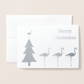 Funny Flamingo Kerstmis Folie Kaarten (Voorkant met envelop)