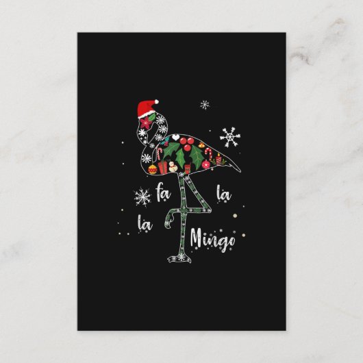 Funny Flamingo Kerstmis Informatiekaartje (Voorkant)