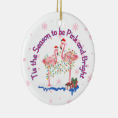 Funny Flamingo Kerstmis Keramisch Ornament (Rechts)