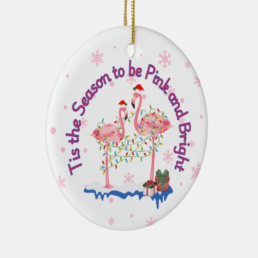 Funny Flamingo Kerstmis Keramisch Ornament (Rechts)