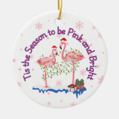 Funny Flamingo Kerstmis Keramisch Ornament (Voorkant)