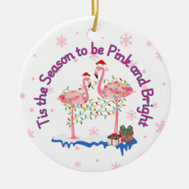 Funny Flamingo Kerstmis Keramisch Ornament