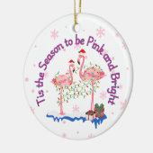 Funny Flamingo Kerstmis Keramisch Ornament (Links)