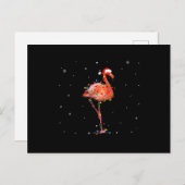 Funny Flamingo Kerstmis Light Apparel Cute Xmas Aankondigingskaart (Voorkant / Achterkant)
