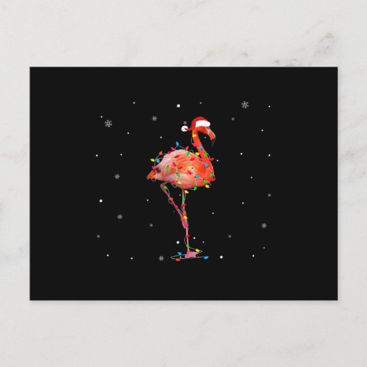 Funny Flamingo Kerstmis Light Apparel Cute Xmas Aankondigingskaart (Voorkant)