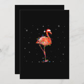 Funny Flamingo Kerstmis Light Apparel Cute Xmas Feestdagenkaart (Voorkant / Achterkant)