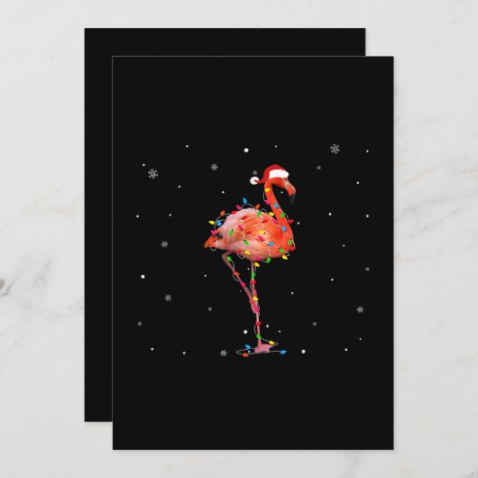 Funny Flamingo Kerstmis Light Apparel Cute Xmas Feestdagenkaart (Voorkant / Achterkant)