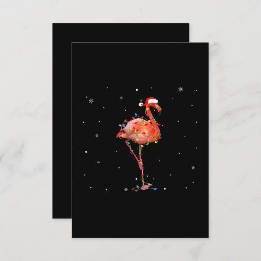 Funny Flamingo Kerstmis Light Apparel Cute Xmas Informatiekaartje (Voorkant / Achterkant)