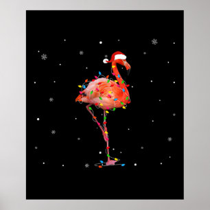 Funny Flamingo Kerstmis Light Apparel Cute Xmas Poster