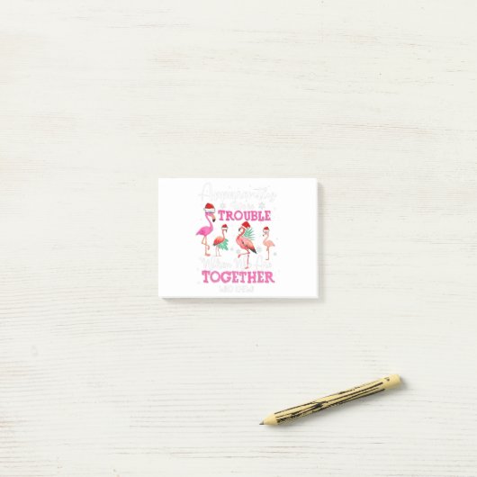 Funny Flamingo Kerstmis Post-it® Notes (Op bureau)